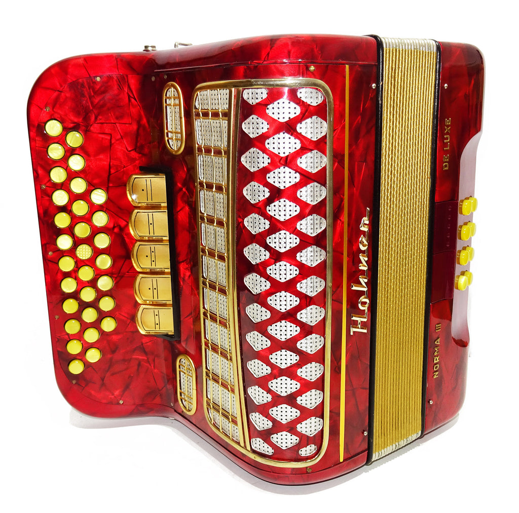 Almost Unused Hohner Norma III DeLuxe Diatonic Button Accordion Garmon German Harmonika 2135, Rare Squeezebox, Fantastic sound!