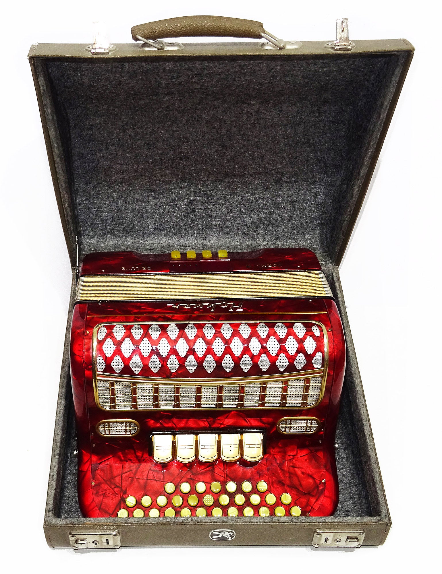 Almost Unused Hohner Norma III DeLuxe Diatonic Button Accordion Garmon German Harmonika 2135, Rare Squeezebox, Fantastic sound!