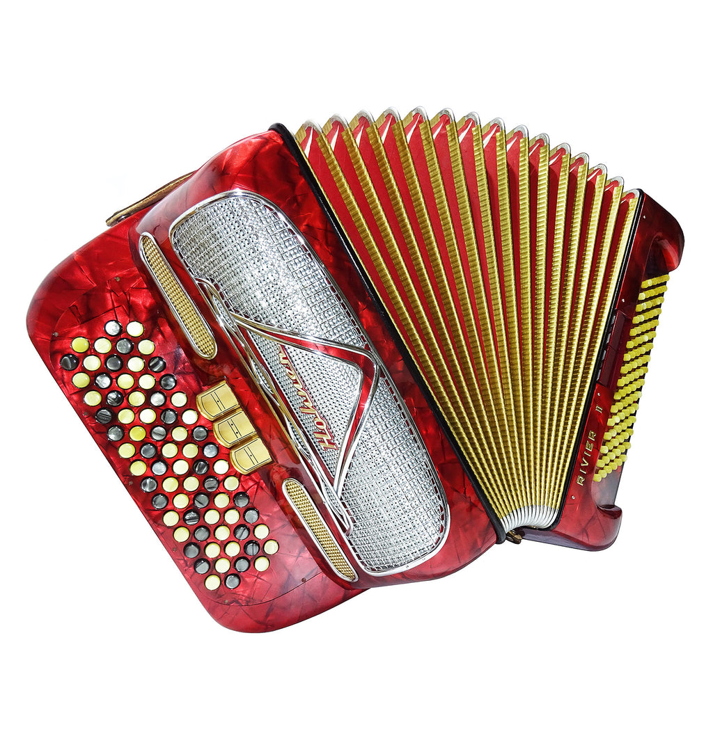 Hohner Riviera II Lightweight 5 Row Button Accordion C System made in Germany 2147, incl New Straps, Amazing sound!