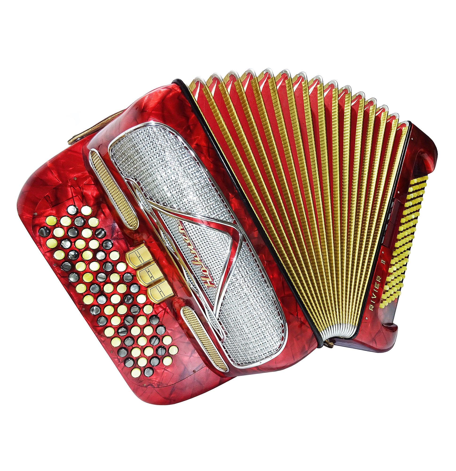 Hohner Riviera II Lightweight 5 Row Button Accordion C System made in Germany 2147, incl New Straps, Amazing sound!