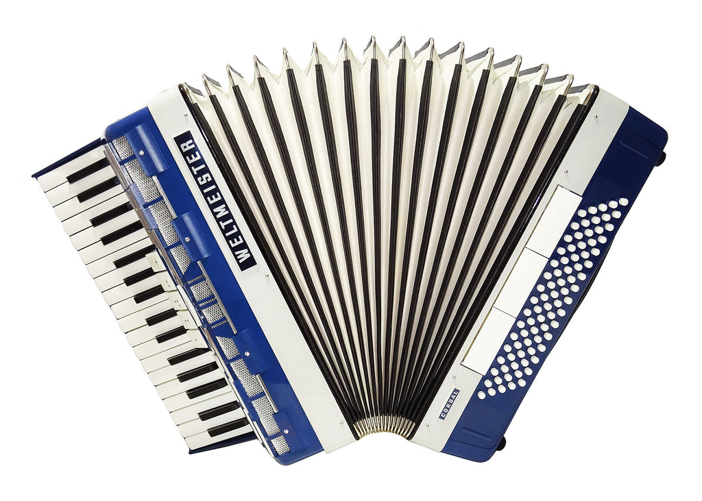 Nahezu neuwertig! Weltmeister Cordal 80 Bass, hergestellt in Deutschland, Pianoakkordeon, neue Riemen 2136, hochwertiges Musikinstrument, voller und tiefer Klang