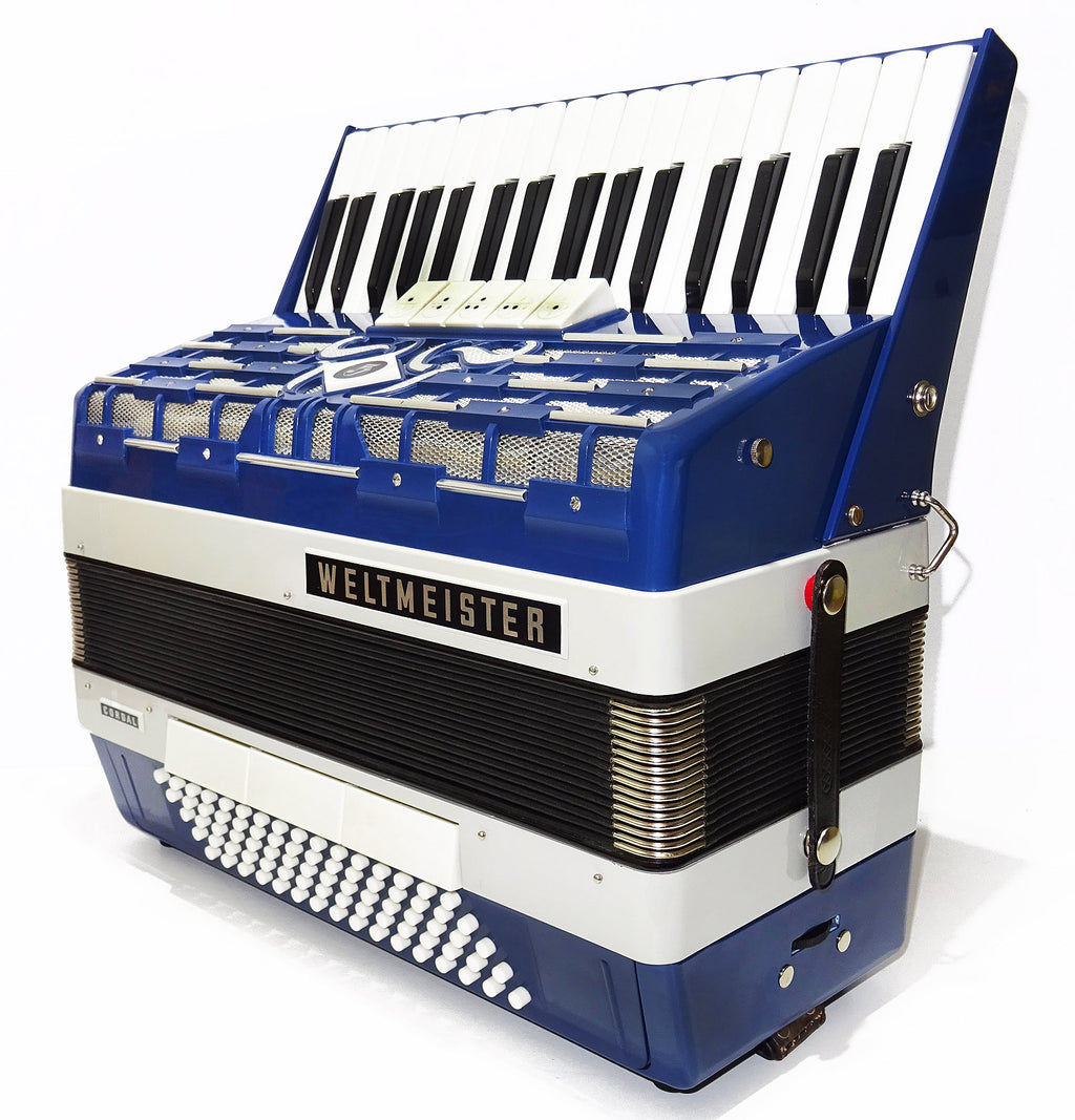 Nahezu neuwertig! Weltmeister Cordal 80 Bass, hergestellt in Deutschland, Pianoakkordeon, neue Riemen 2136, hochwertiges Musikinstrument, voller und tiefer Klang