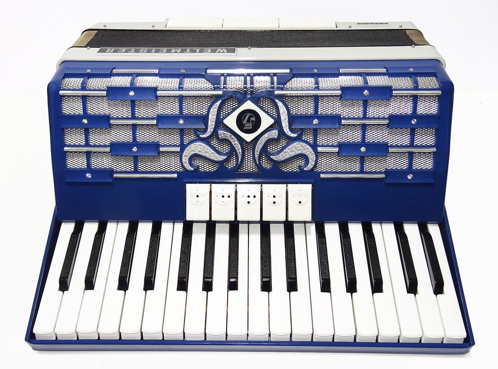 Nahezu neuwertig! Weltmeister Cordal 80 Bass, hergestellt in Deutschland, Pianoakkordeon, neue Riemen 2136, hochwertiges Musikinstrument, voller und tiefer Klang