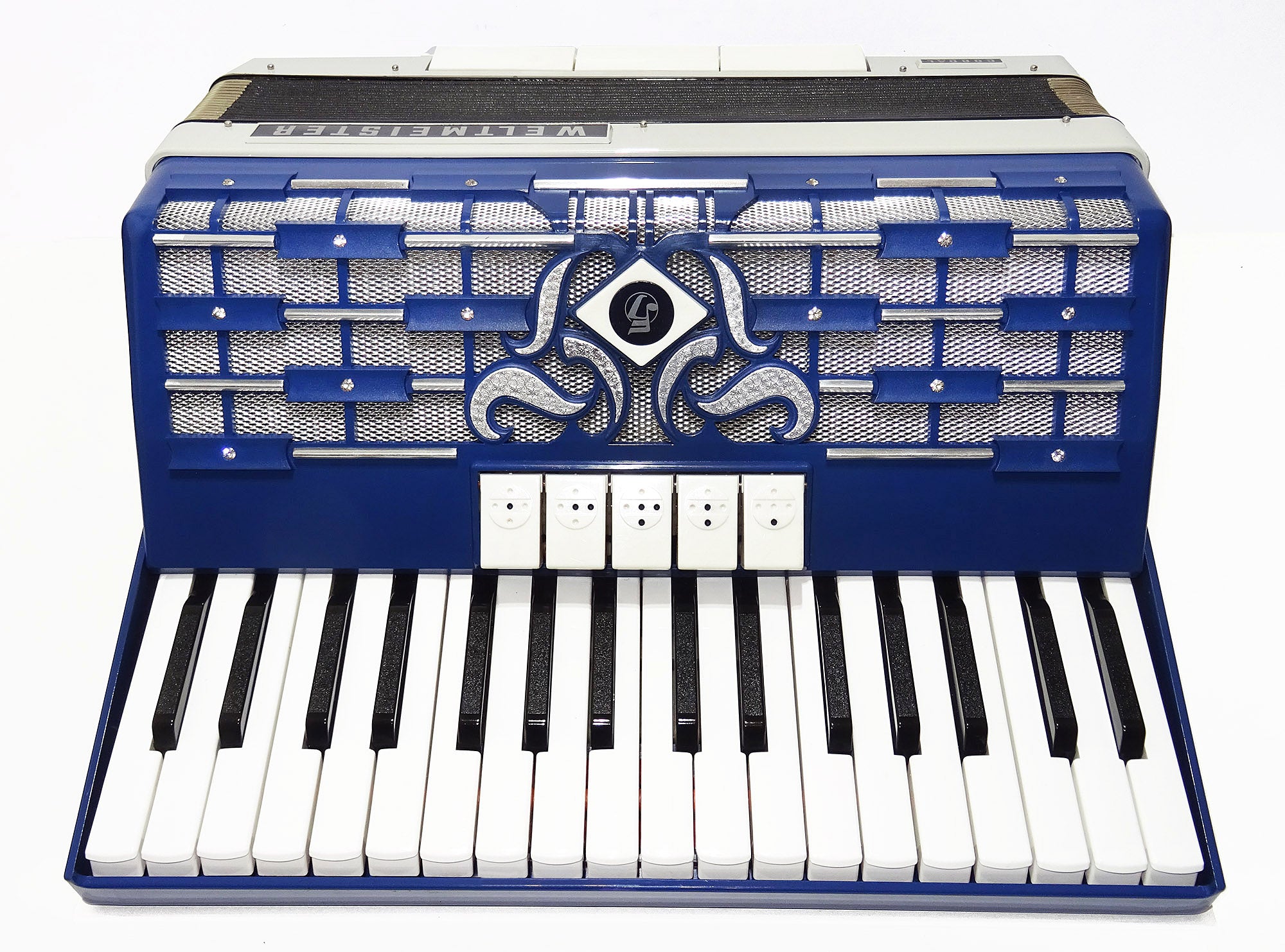 Nahezu neuwertig! Weltmeister Cordal 80 Bass, hergestellt in Deutschland, Pianoakkordeon, neue Riemen 2136, hochwertiges Musikinstrument, voller und tiefer Klang
