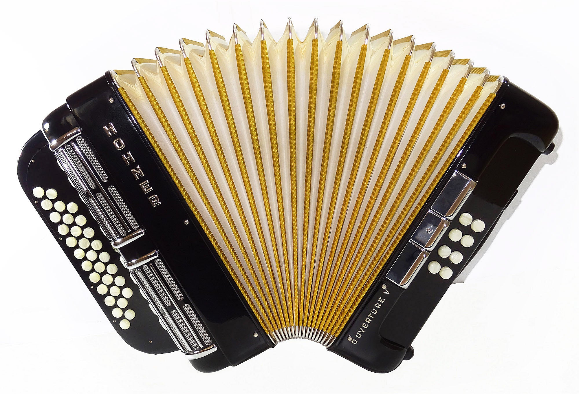 Close to New! Hohner Ouverture V Diatonic Original German Squeezebox Button Accordion Garmon Straps 2040, Rare Luxury Harmonica, Fantastic sound!