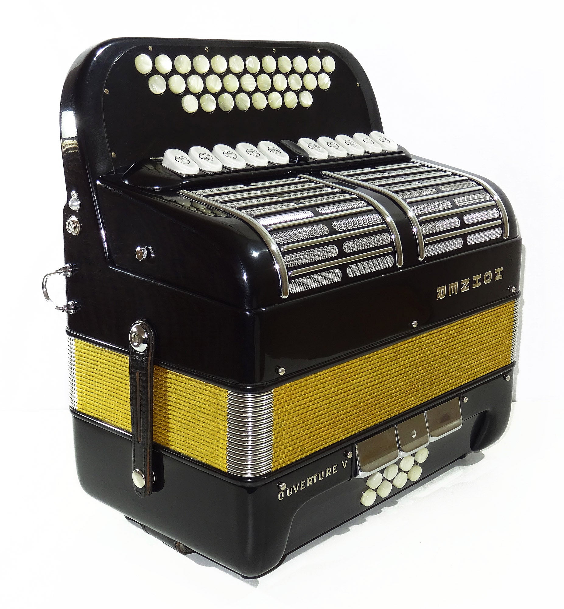 Close to New! Hohner Ouverture V Diatonic Original German Squeezebox Button Accordion Garmon Straps 2040, Rare Luxury Harmonica, Fantastic sound!