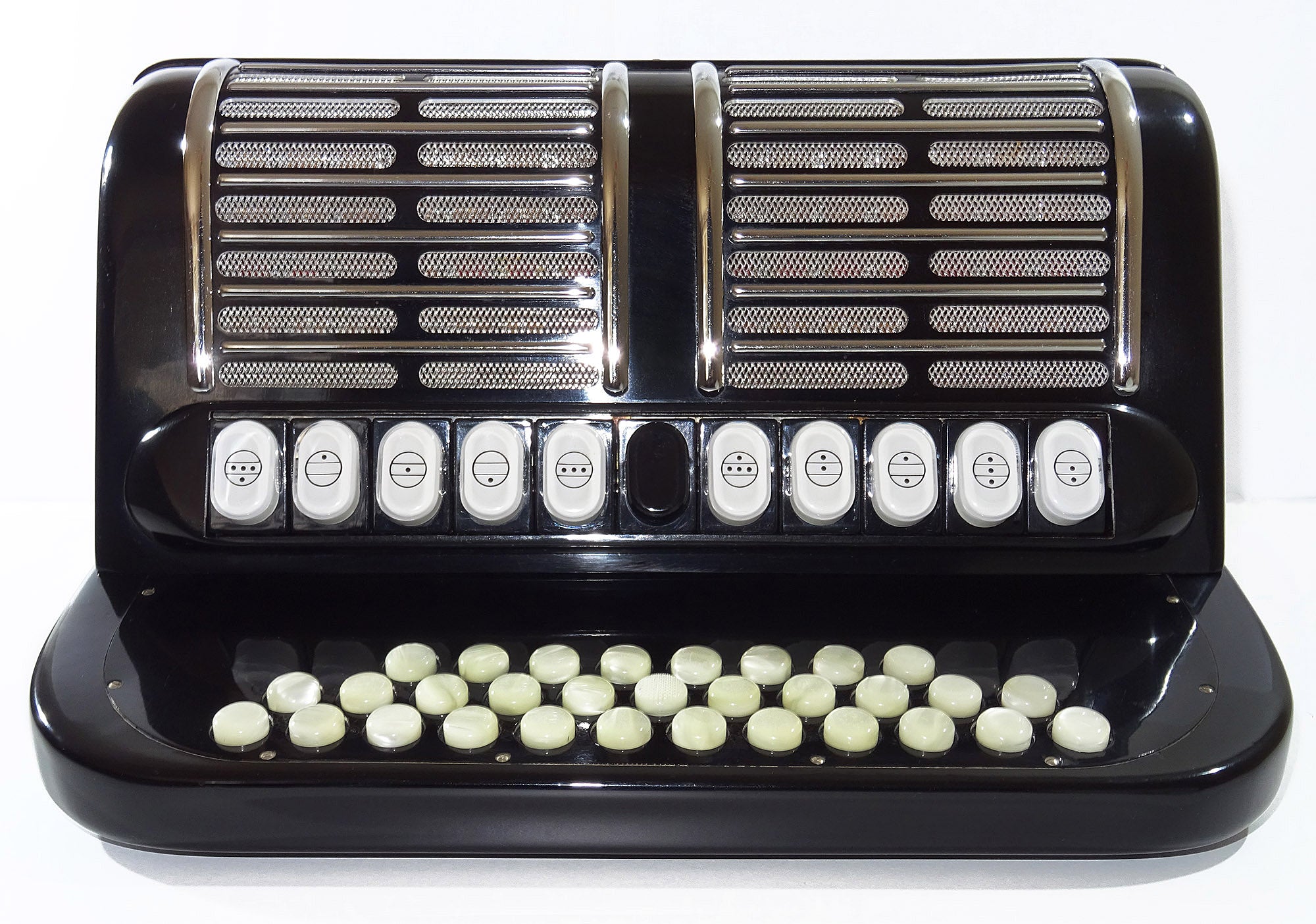 Close to New! Hohner Ouverture V Diatonic Original German Squeezebox Button Accordion Garmon Straps 2040, Rare Luxury Harmonica, Fantastic sound!