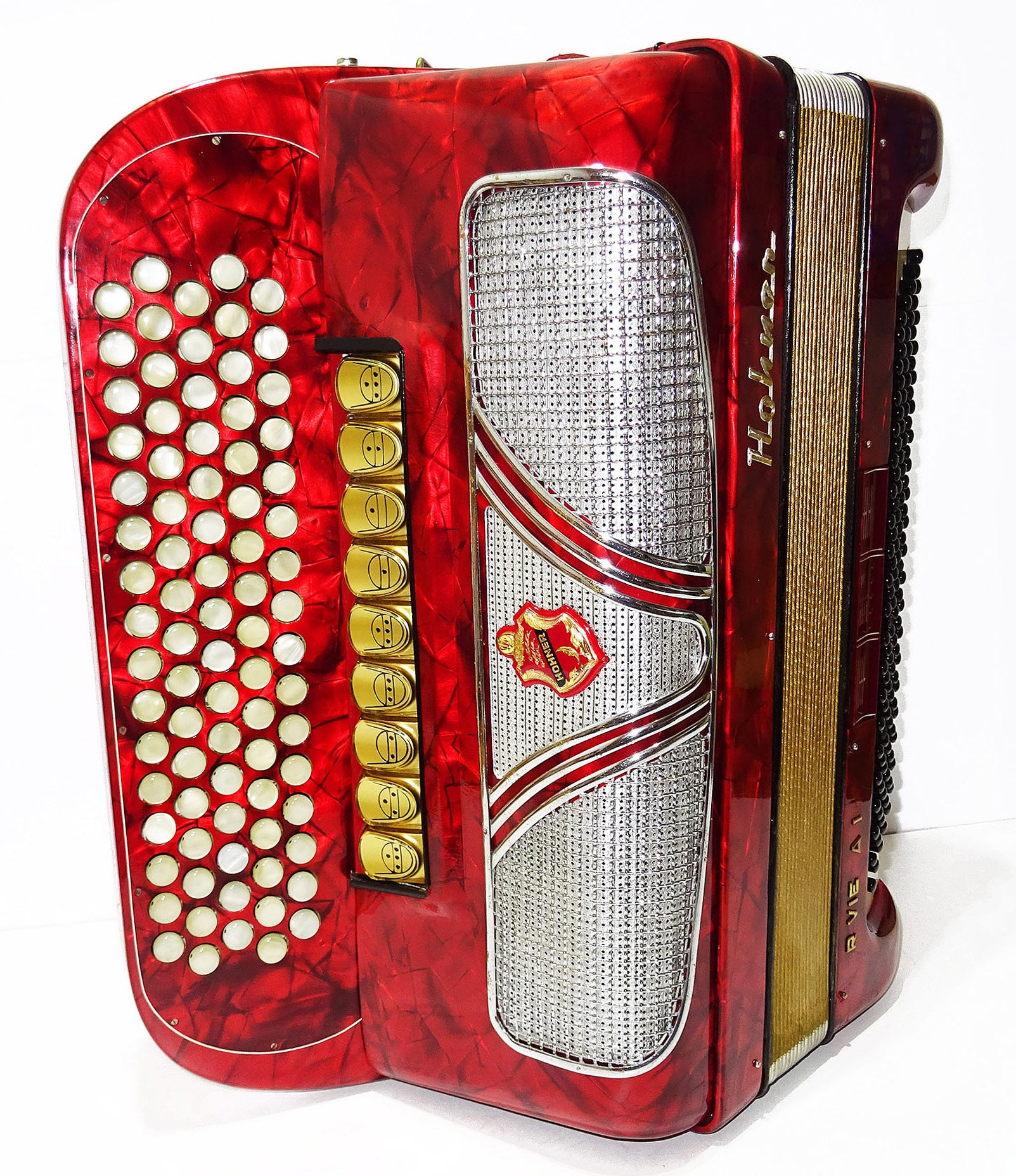 Hohner Riviera IV Original 5 Row Button Accordion made in Germany 2183, incl New Straps, Rich Powerful Sound