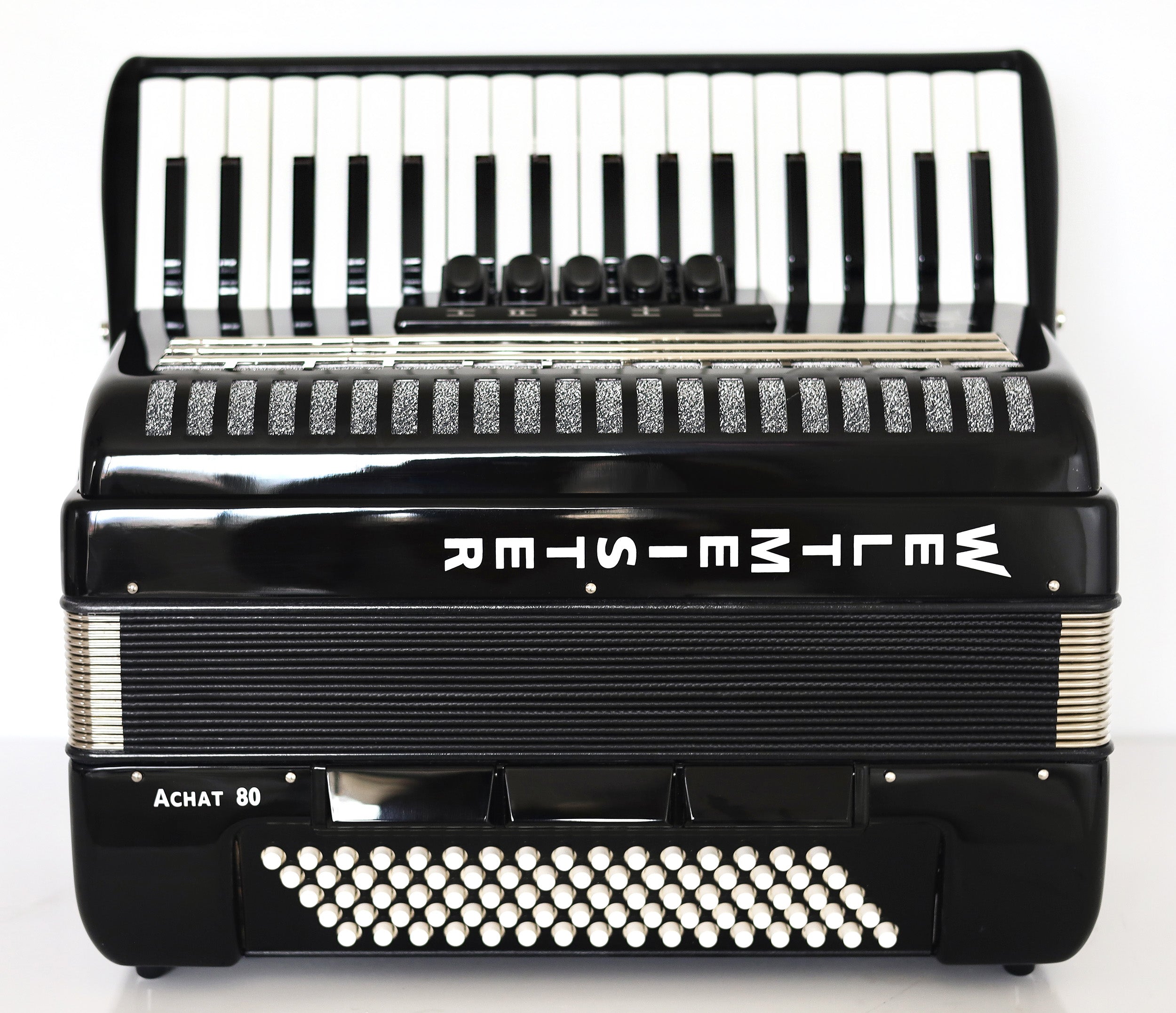 NEW Weltmeister Achat 80 Piano Accordion made in Germany, 80 Bass buttons, Original New Straps and Case, Keyboard Accordian, Black