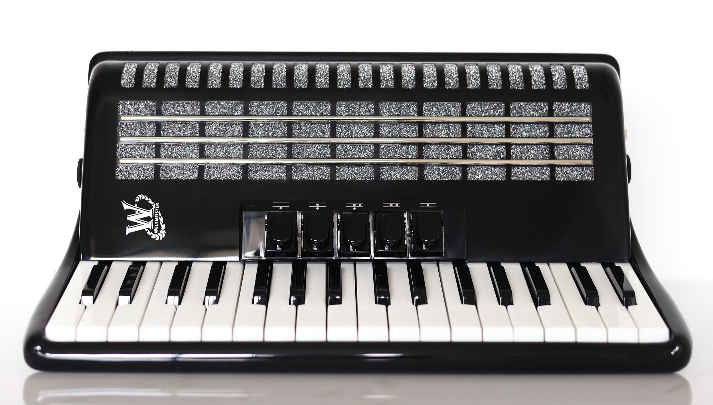 NEW Weltmeister Achat 80 Piano Accordion made in Germany, 80 Bass buttons, Original New Straps and Case, Keyboard Accordian, Black