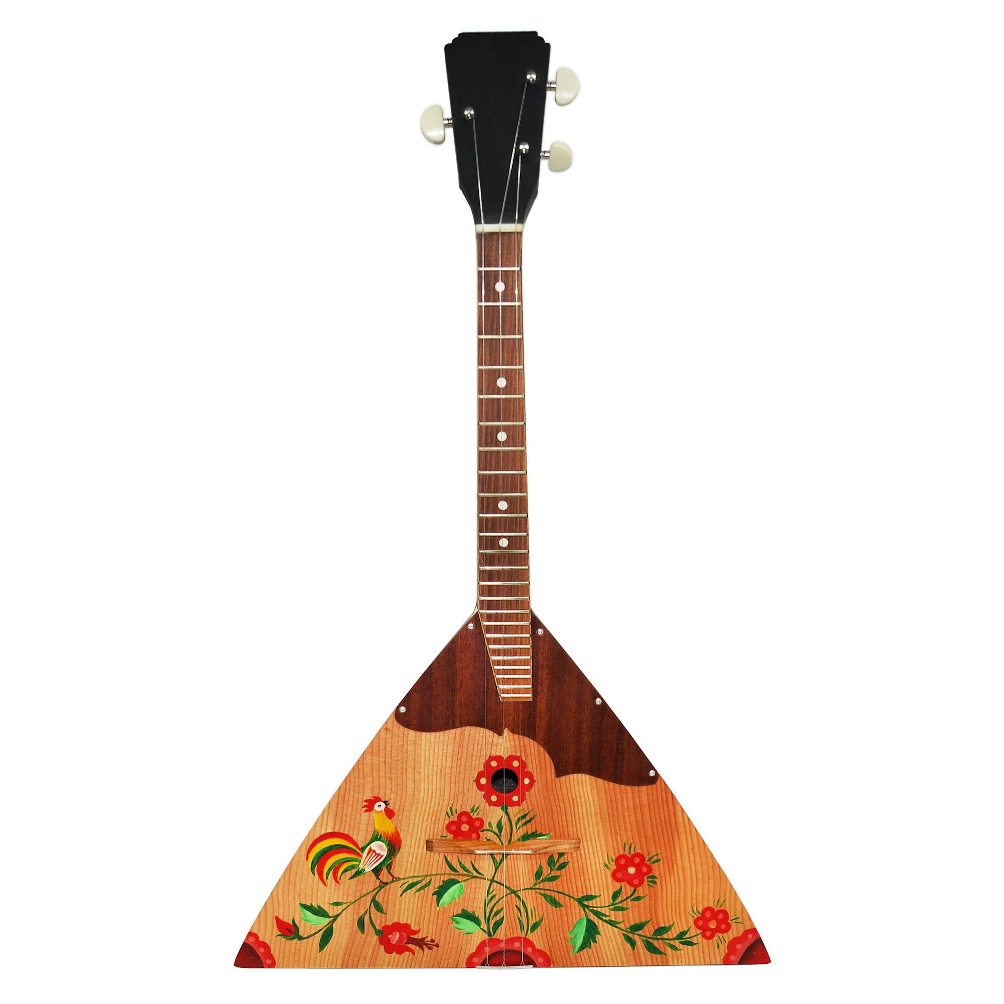 New Ukrainian Prima Balalaika 3 Strings Folk Hand Painted! made in Ukraine Trembita Natural Wood! Beautiful Sound!