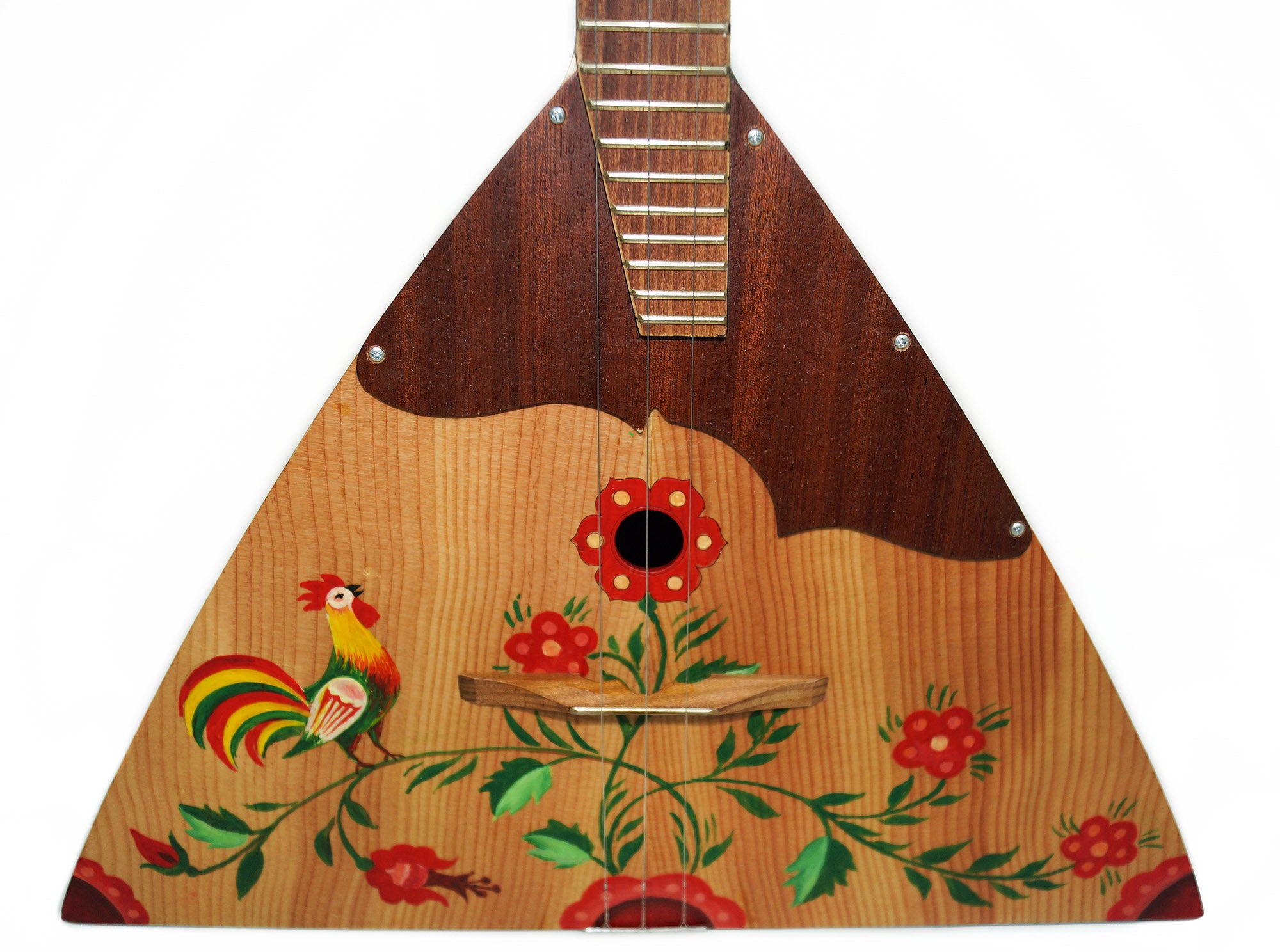 New Ukrainian Prima Balalaika 3 Strings Folk Hand Painted! made in Ukraine Trembita Natural Wood! Beautiful Sound!