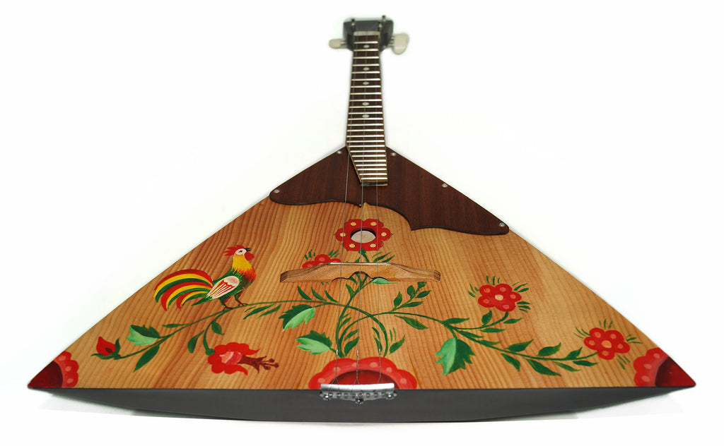 New Ukrainian Prima Balalaika 3 Strings Folk Hand Painted! made in Ukraine Trembita Natural Wood! Beautiful Sound!