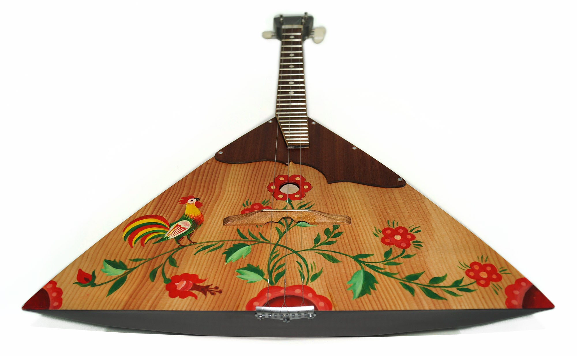 New Ukrainian Prima Balalaika 3 Strings Folk Hand Painted! made in Ukraine Trembita Natural Wood! Beautiful Sound!