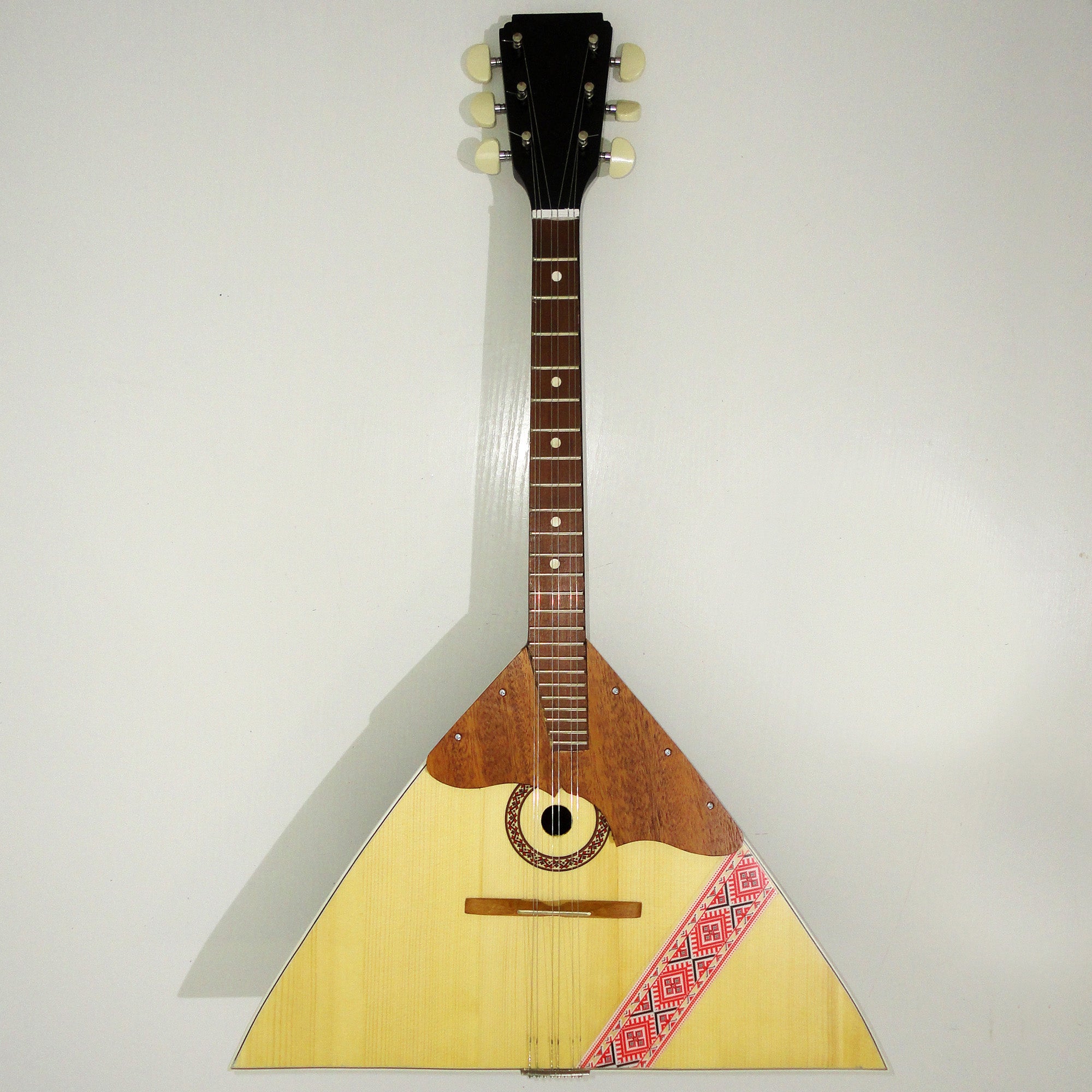 Brand New Classic Original Balalaika 6 Strings Prima, Folk Musical Instrument Handpainted with Ornament