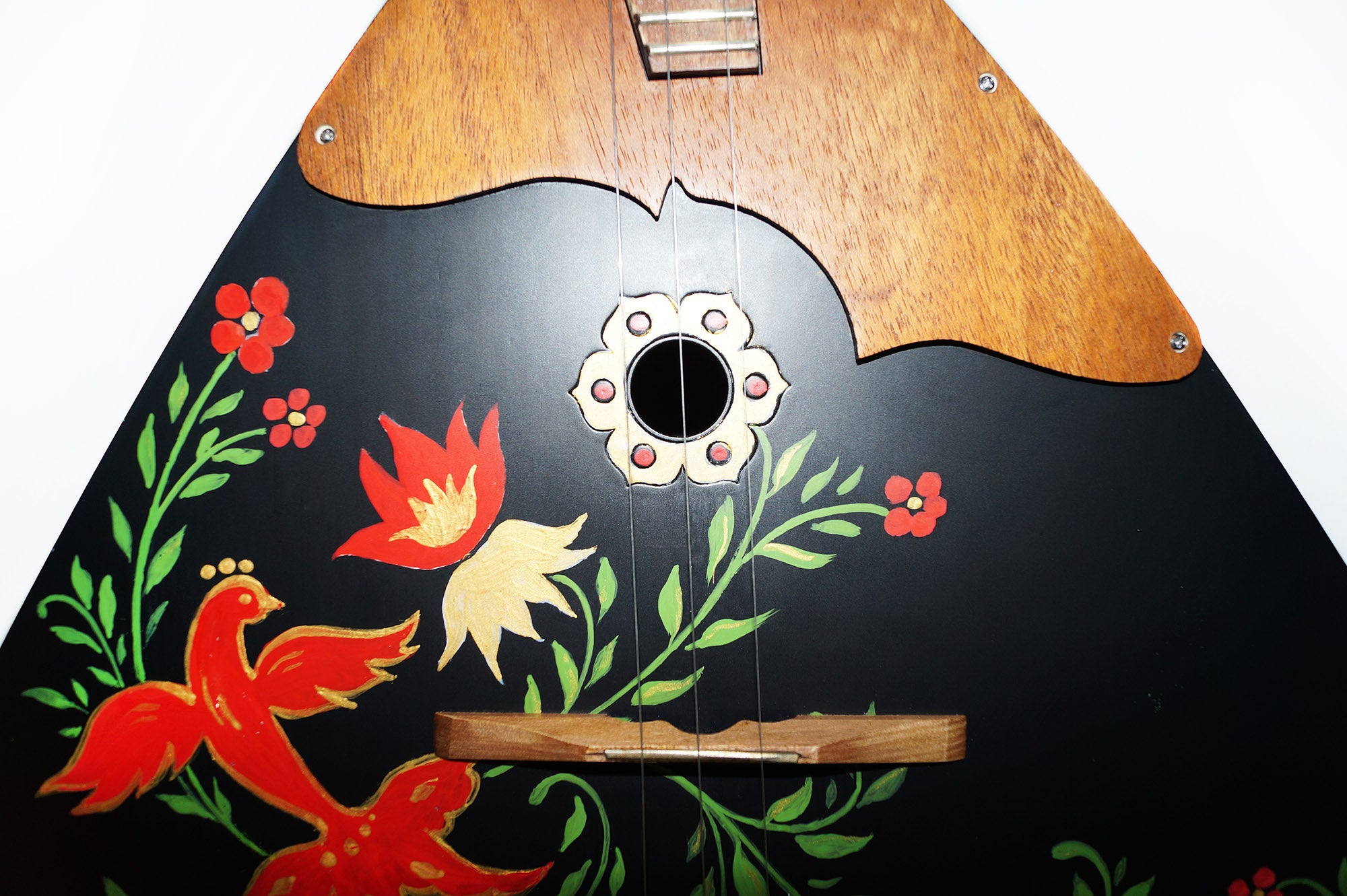New Ukrainian Balalaika Prima 3 Strings, Folk Musical Instrument Hand Painted! Beautiful Sound