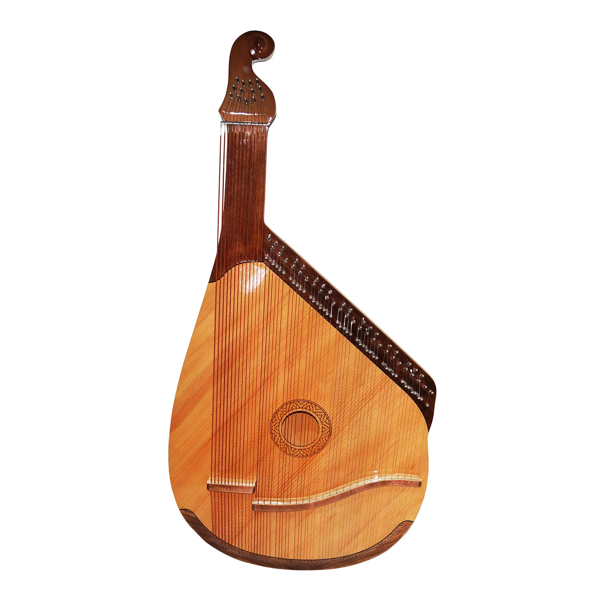 New Folk Ukrainian Bandura 56 Strings Chromatic Musical Instrument Chernigiv Type Beautiful and Magnificent Sound! Natural Wood Color