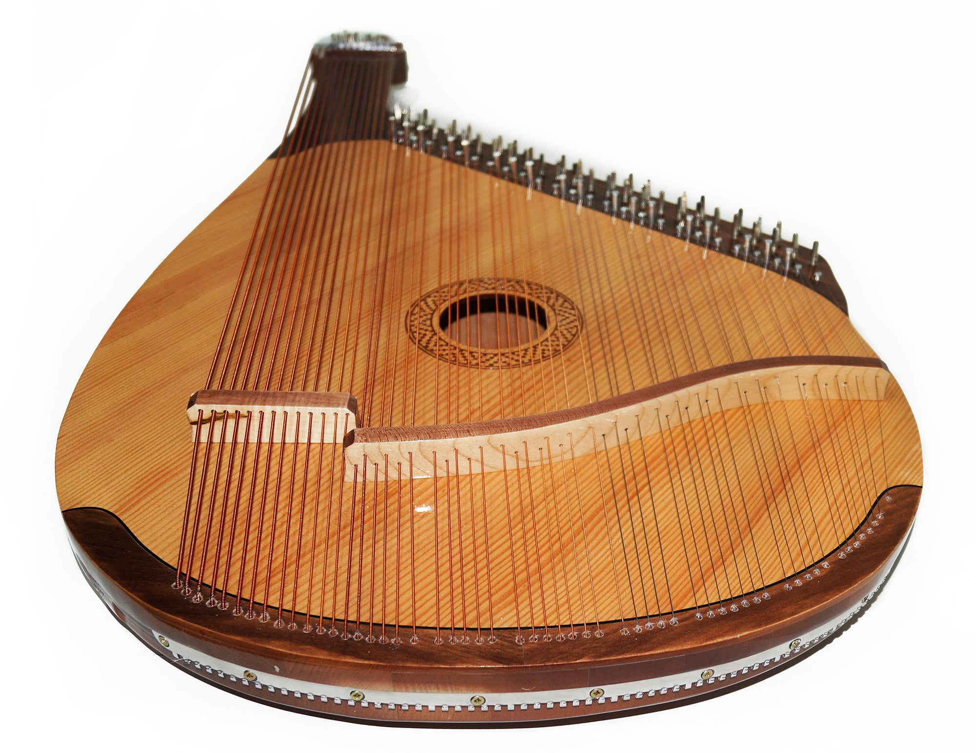 New Folk Ukrainian Bandura 56 Strings Chromatic Musical Instrument Chernigiv Type Beautiful and Magnificent Sound! Natural Wood Color