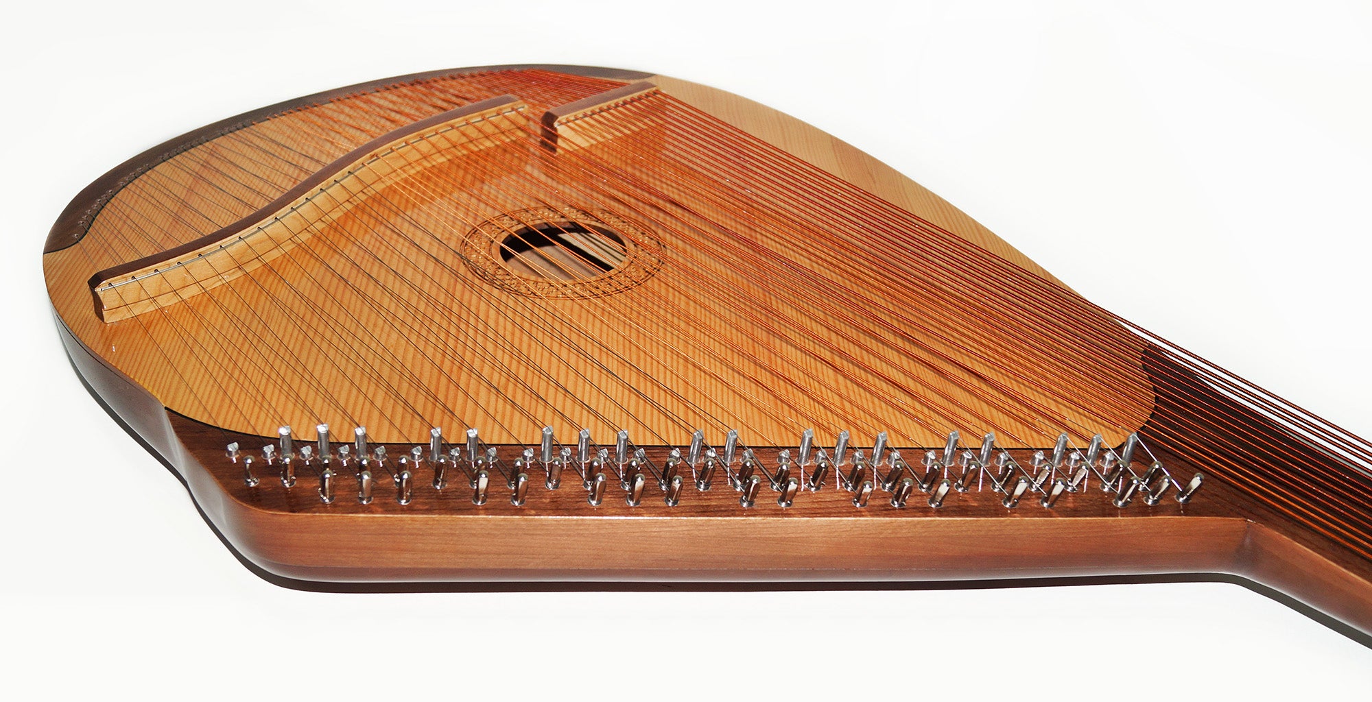New Folk Ukrainian Bandura 56 Strings Chromatic Musical Instrument Chernigiv Type Beautiful and Magnificent Sound! Natural Wood Color