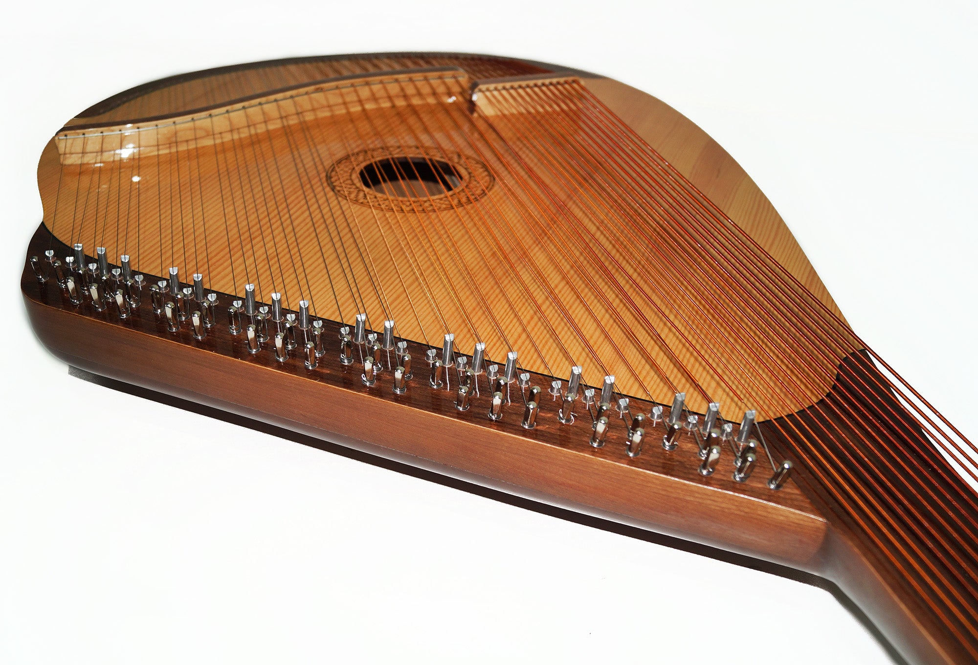 New Folk Ukrainian Bandura 56 Strings Chromatic Musical Instrument Chernigiv Type Beautiful and Magnificent Sound! Natural Wood Color