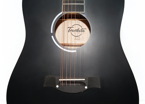 Brandneue Akustikgitarre 12 Saiten aus der Ukraine Trembita Naturholz Schwarz Fantastischer Klang!