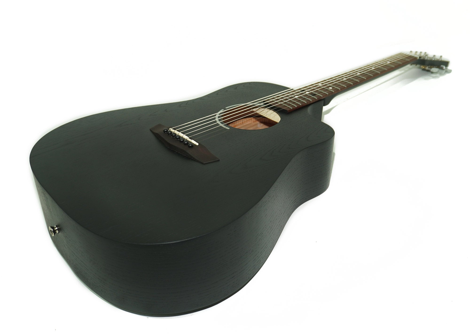 New Seven 7 String Acoustic Guitar Сutaway, made in Ukraine by Trembita Black Natural Wood