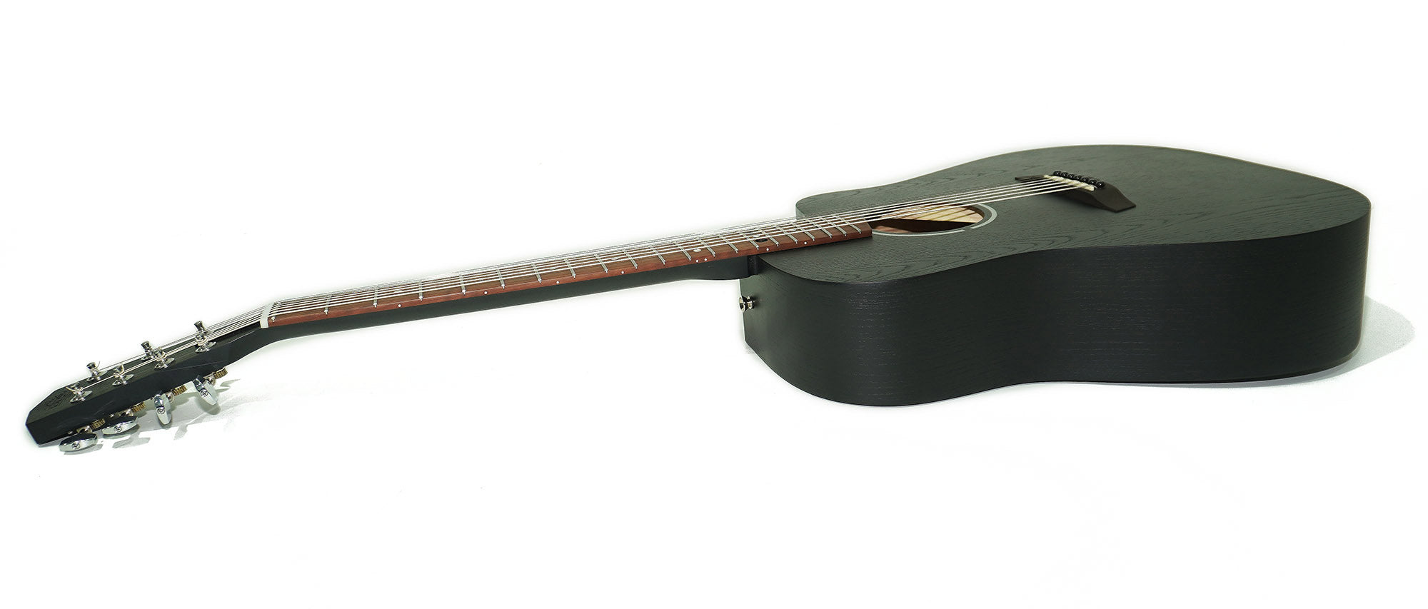 New Seven 7 String Acoustic Guitar Сutaway, made in Ukraine by Trembita Black Natural Wood