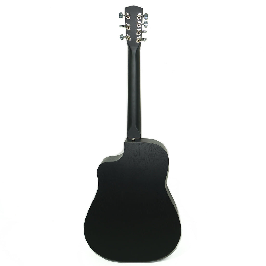 New Seven 7 String Acoustic Guitar Сutaway, made in Ukraine by Trembita Black Natural Wood