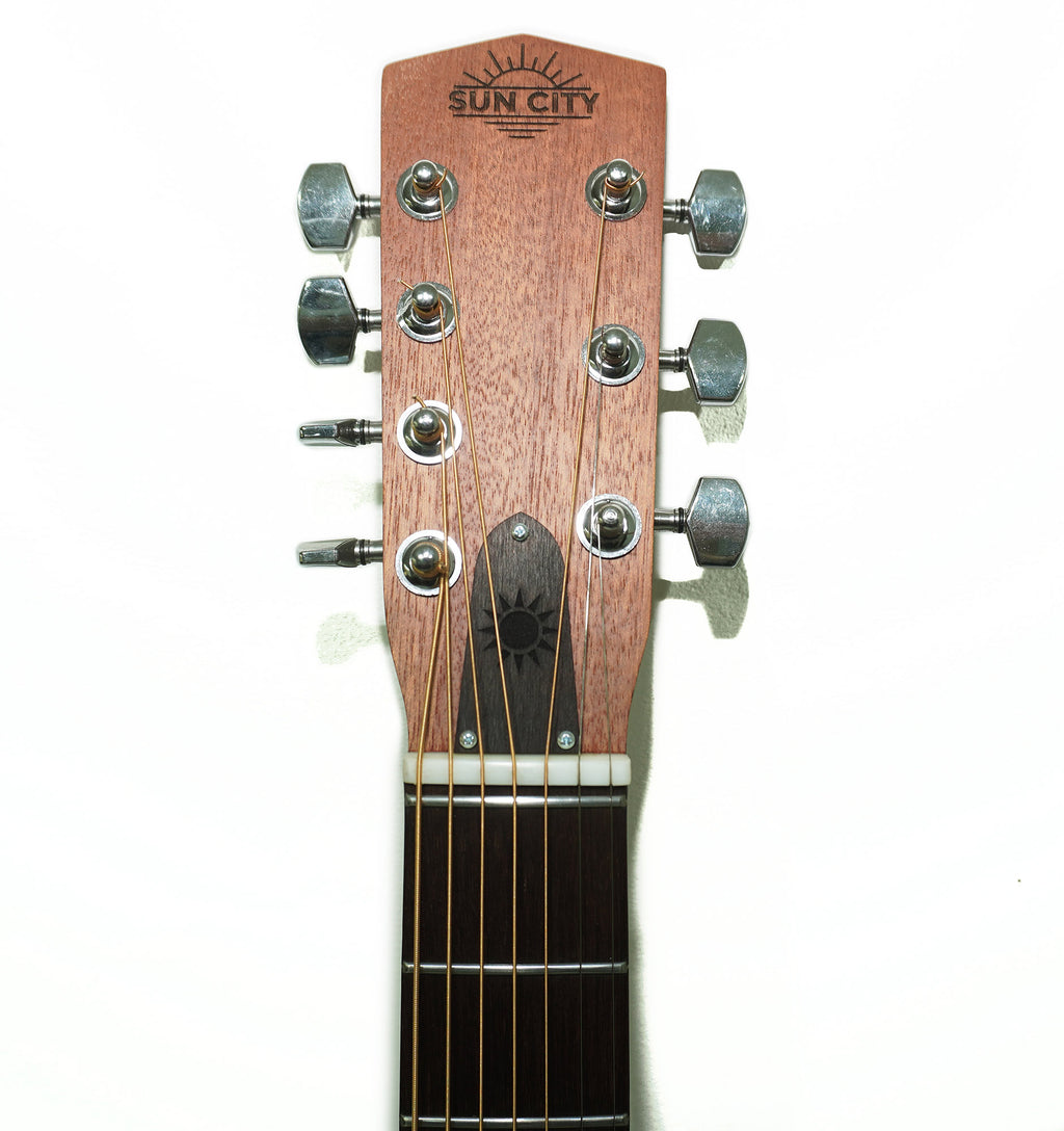 New Acoustic Guitar 7 Strings Dreadnought Guitar, made in Ukraine by Trembita SunCity Light Natural Wood!