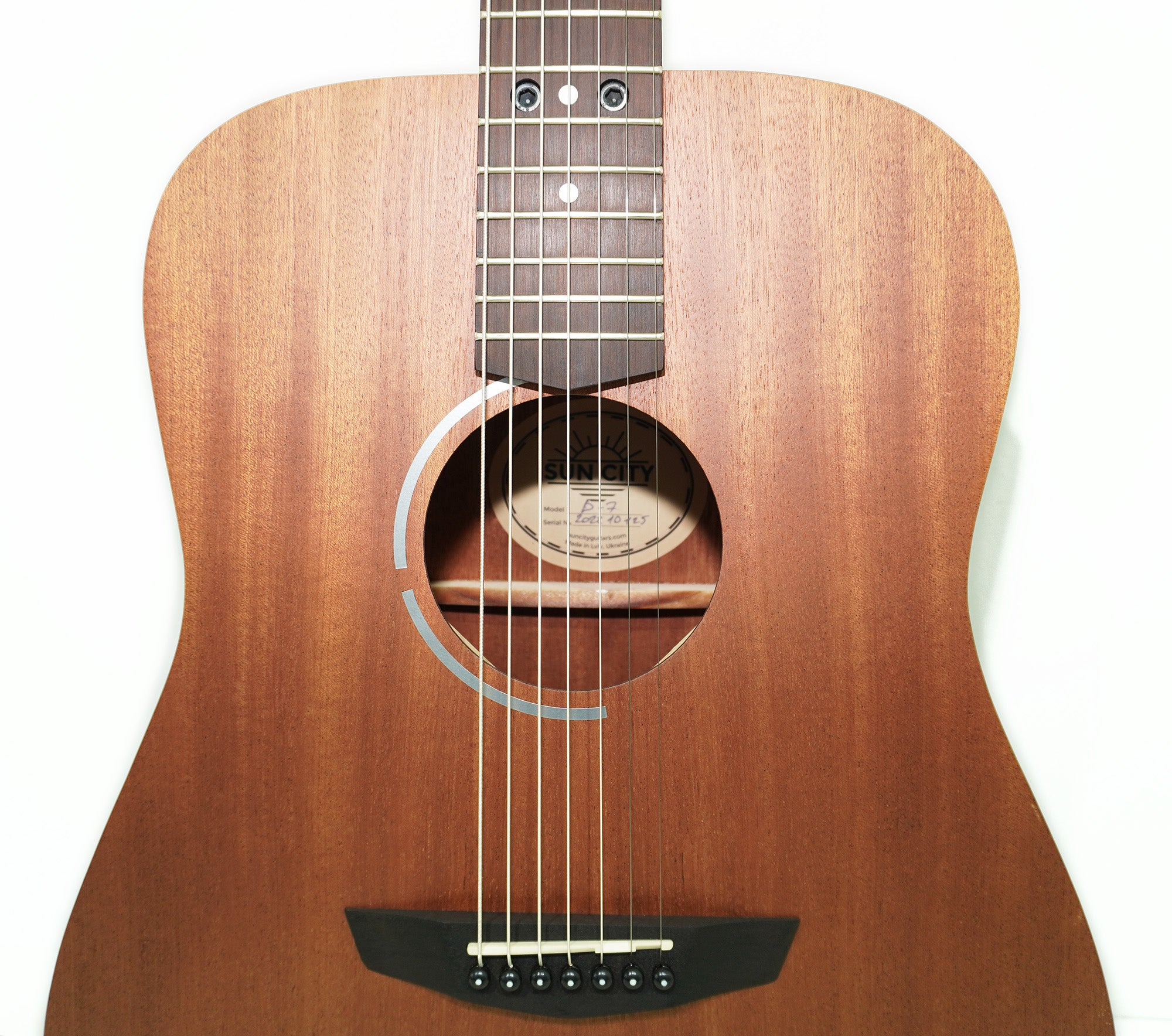 New Acoustic Guitar 7 strings, Classic Dreadnought Guitar, made in Ukraine by Trembita SunCity, Dark Wood!