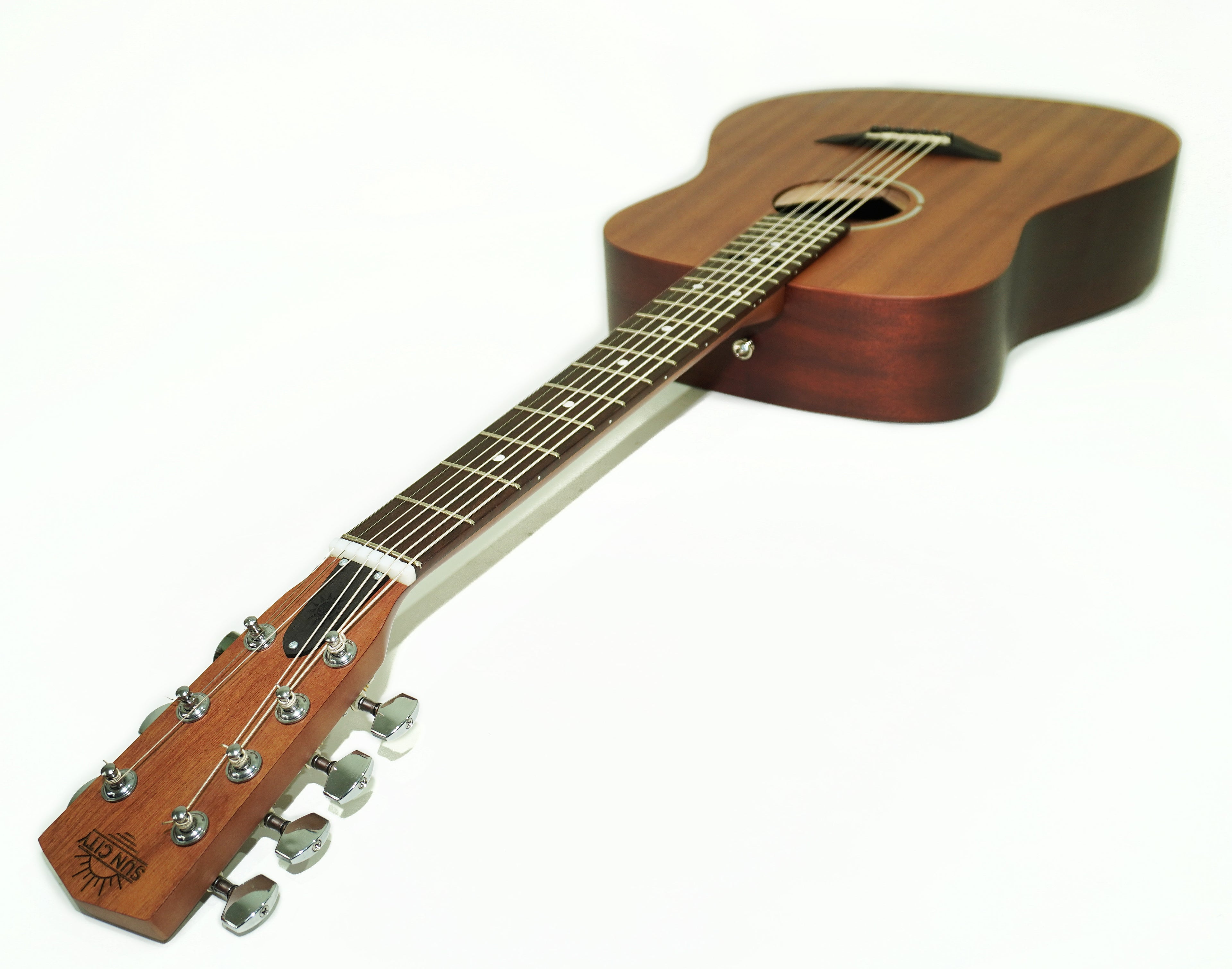 New Acoustic Guitar 7 strings, Classic Dreadnought Guitar, made in Ukraine by Trembita SunCity, Dark Wood!