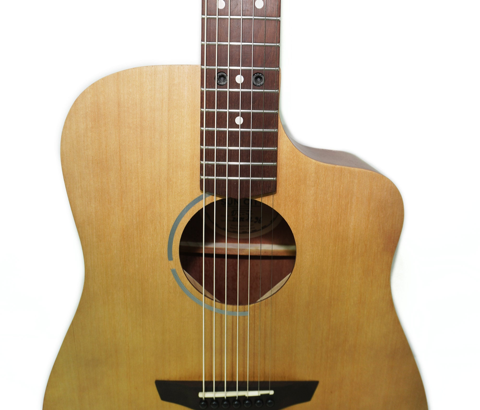 Trembita Brand New Seven 7 Strings Acoustic Guitar Сutaway, Sand Natural Wood made in Ukraine