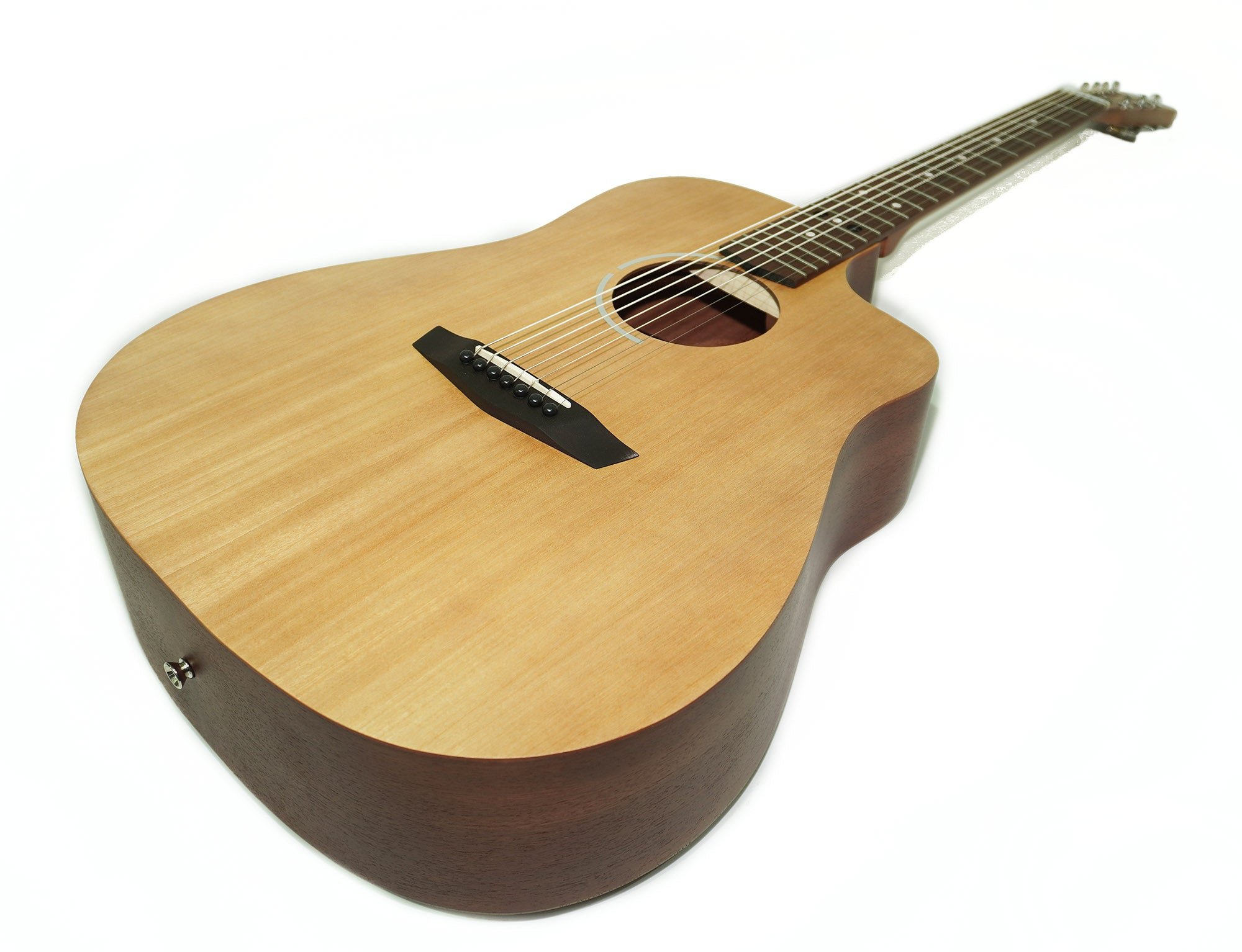 Trembita Brand New Seven 7 Strings Acoustic Guitar Сutaway, Sand Natural Wood made in Ukraine