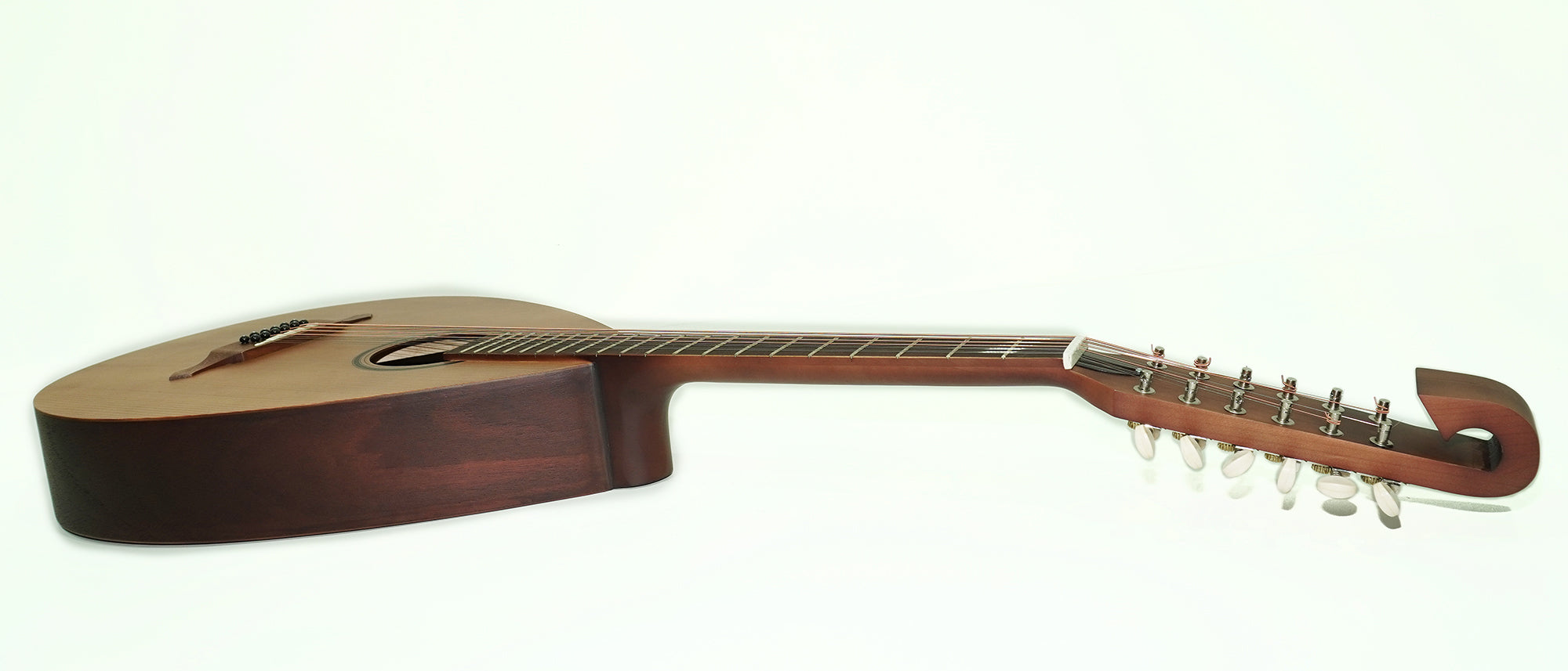 New Folk Acoustic 12 String Lute Guitar Kobza Vihuela made in Ukraine Trembita, Natural Wood Dark!