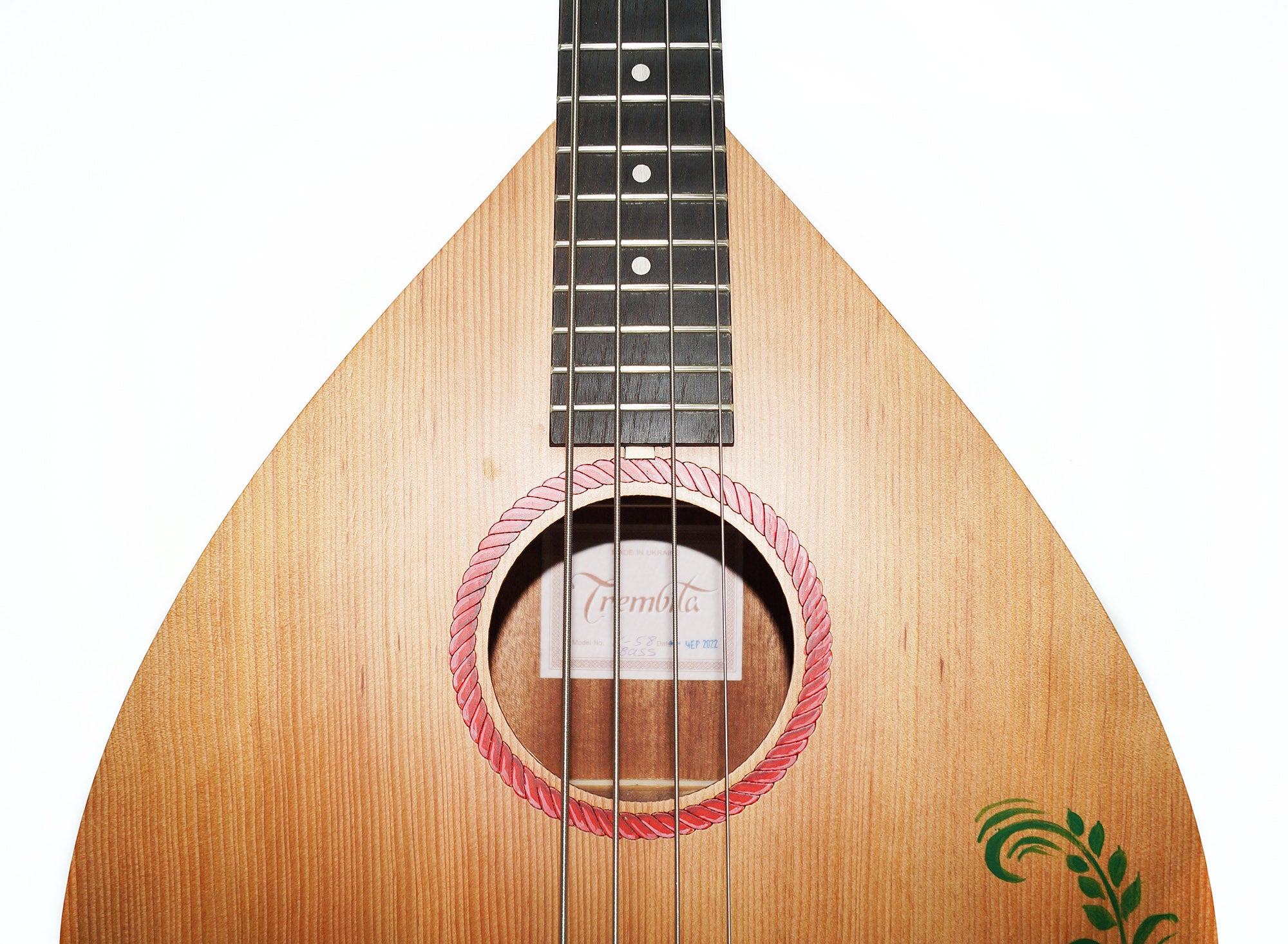 New Ukrainian Folk 4 Strings Lute Guitar Bass Kobza Original Vihuela Natural Wood Handpainted made in Ukraine Trembita