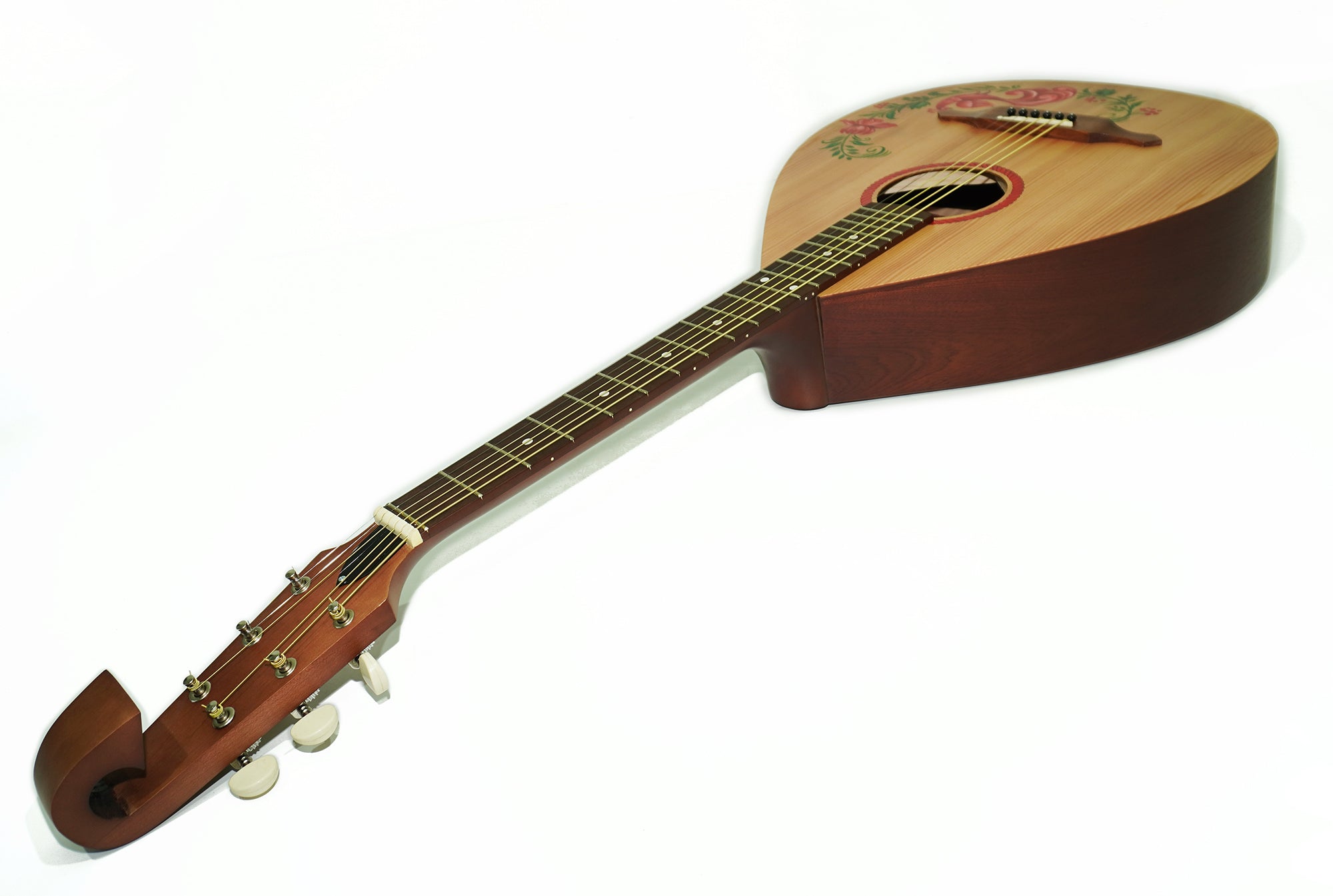 New Ukrainian Folk Classical Acoustic Guitar Lute Vihuela Kobza 6 strings Hand Painted made by Trembita Natural Wood