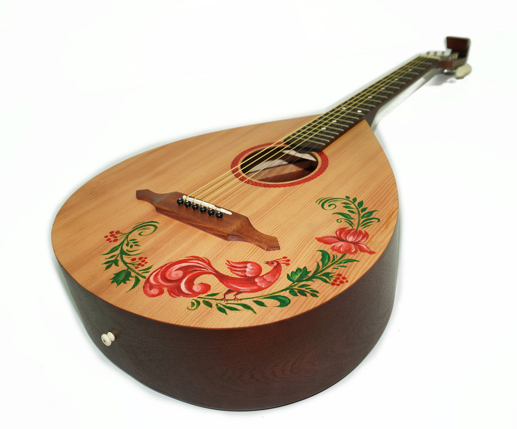 New Ukrainian Folk Classical Acoustic Guitar Lute Vihuela Kobza 6 strings Hand Painted made by Trembita Natural Wood