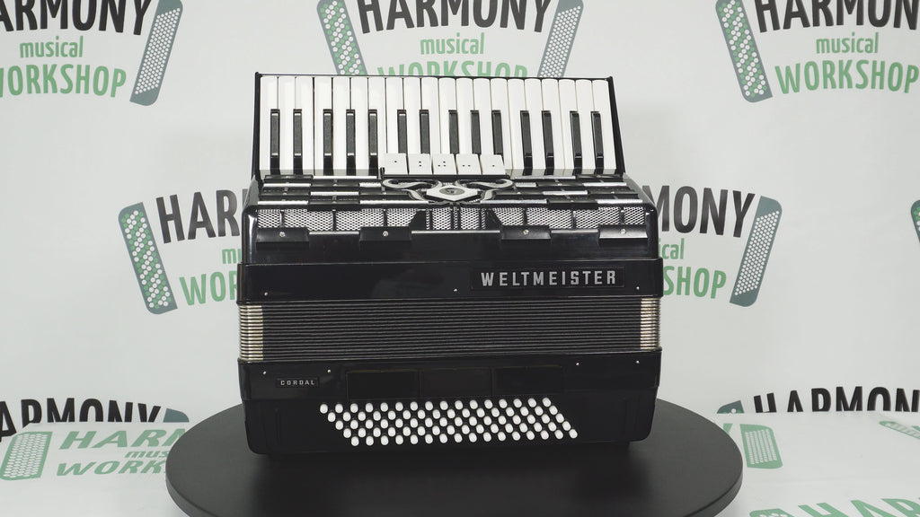Weltmeister Cordal Accordion 80 Bass made in Germany, New Straps Soft Case for Gift, Keyboard Piano Accordian Musical Instrument, 2753
