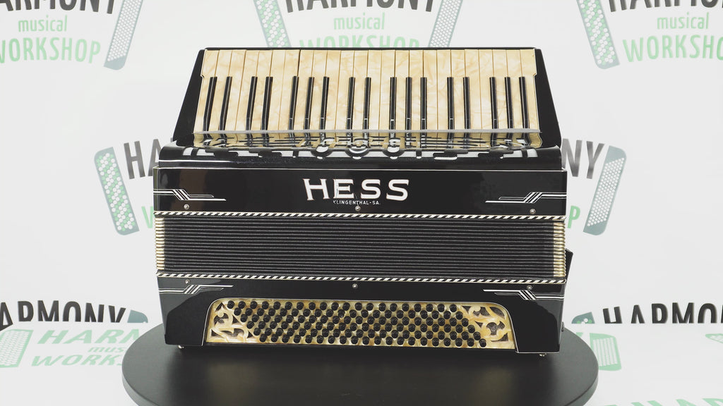 Hess Klingenthal Vintage Accordion 120 Bass, made in Germany, Lightweight Old Original Piano Accordion, New Straps, 2617