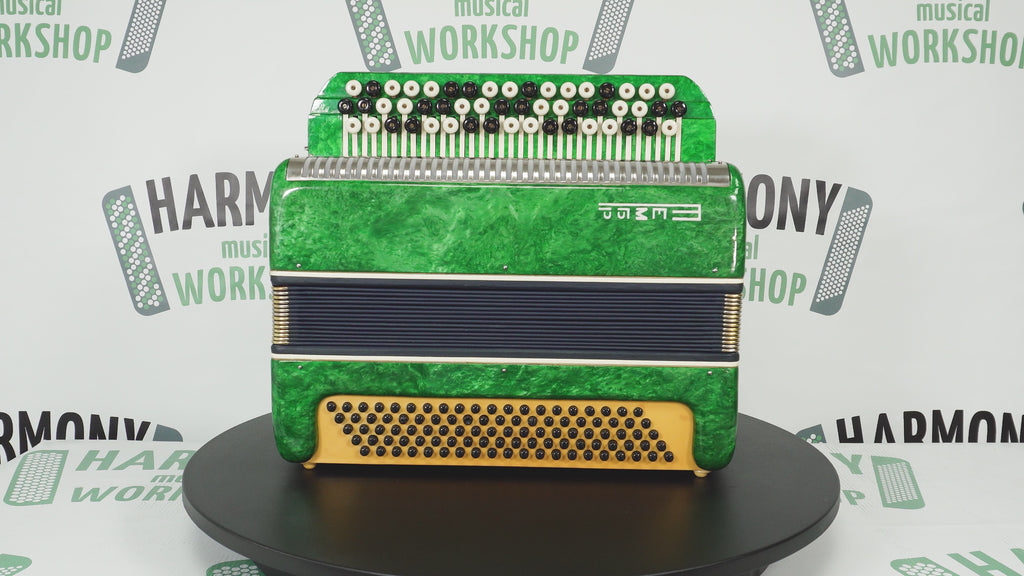 Bayan Tembr Ukraine Button Accordion 100 Bass, New Straps and Case, Concertina Stradella B System, Harmonica in Tune, 2750