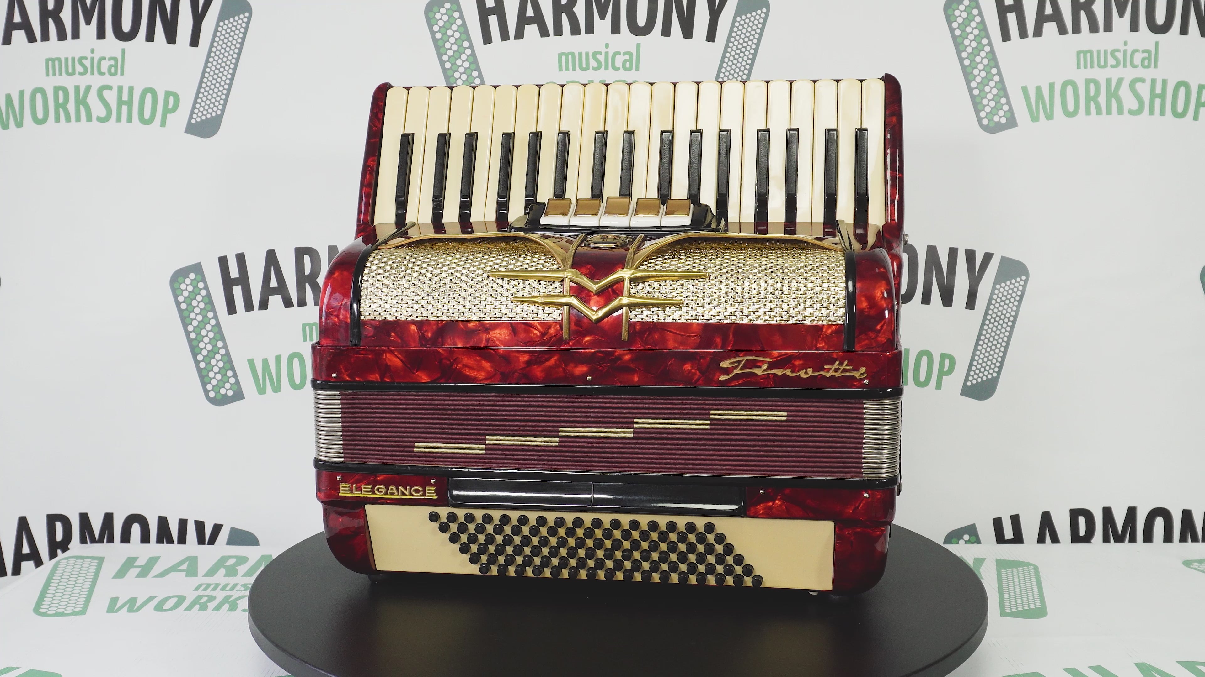 Accordion Firotti Elegance 96 Bass, made in Germany Piano Accordian, Straps and Hard Case, 2695