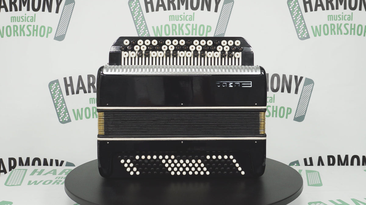 Bayan Tembr Ukraine Button Accordion 100 Bass, New Straps and Case, Concertina Stradella B System, Harmonica in Tune, 2767
