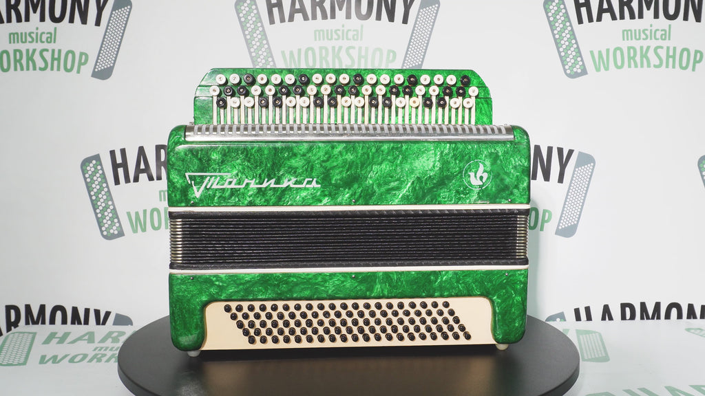Bayan Accordion Tonica, Button Accordion Instrument 100 Bass, New Straps, Concertina Stradella B System, Soviet Harmonica in Tune, 2654