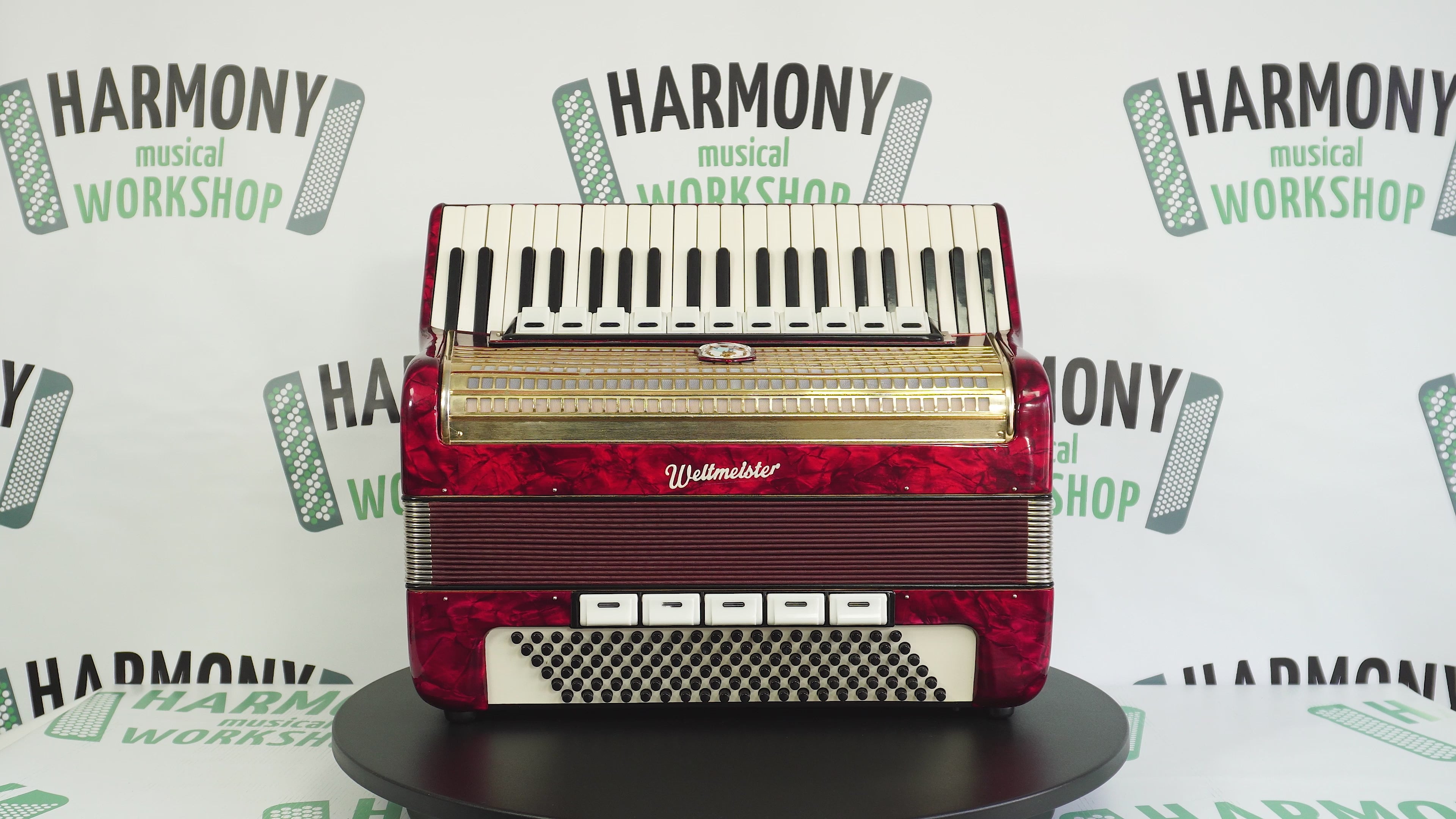 Original Weltmeister Accordion 120 Bass made in Germany, New Straps and Soft Case for Gift, Vintage Keyboard Piano Accordian Musical Instrument, 2541