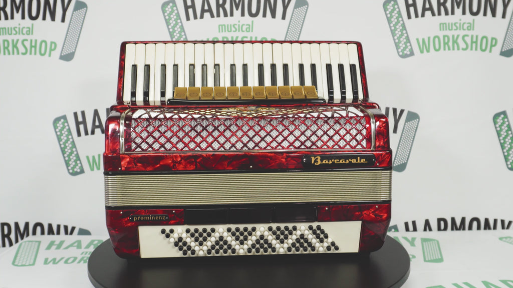 Barcarole Prominenz Piano Accordion made in Germany 120 Bass Buttons, New Straps, Case, Powerful sound, Accordian for Adults, 2180