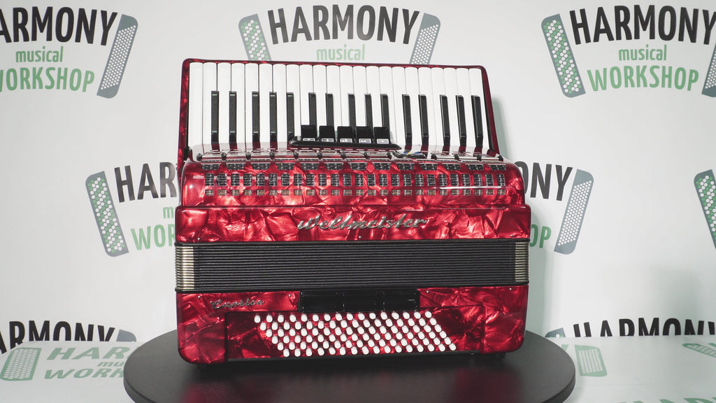 Weltmeister Caprice Accordion 96 Bass, German Accordian Instrument, New Straps and Soft Case for Gift, Original Keyboard Piano Acordeone, 2651