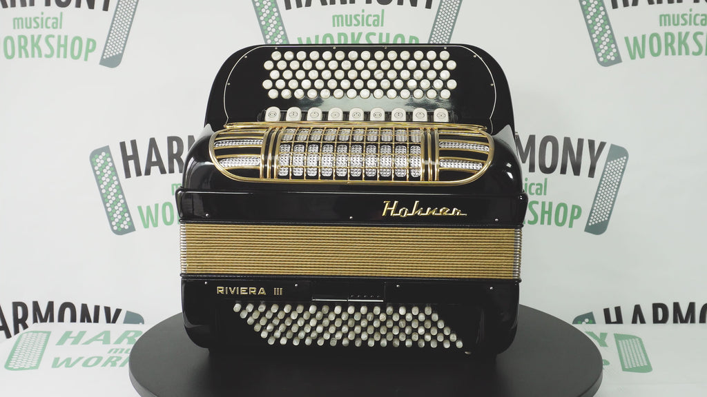 Hohner Riviera III 5 Row Lightweight Button Accordion 96 Bass made in Germany, C Griff, New Straps, Original Accordeone de Botones, 2714