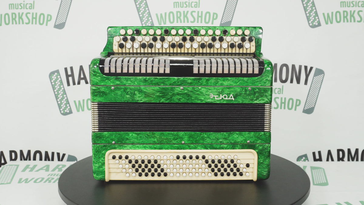 Etude Tulskiy Russian Bayan, 3 Row Chromatic Button Accordion 100 bass, New Straps and Soft Case for Gift, Acordeone de Botones, 2764