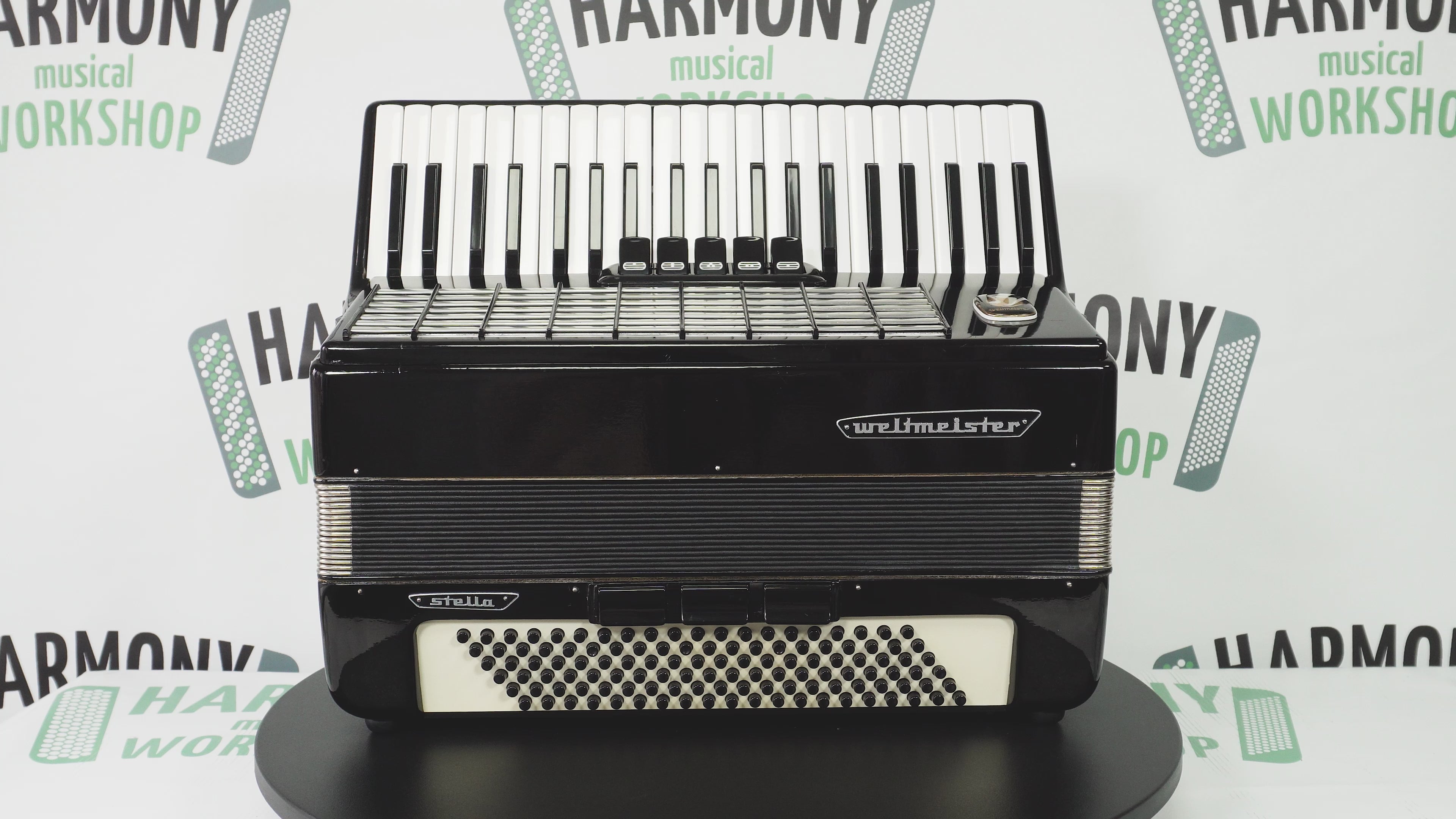 Weltmeister Stella Piano Accordion, made in Germany, 120 Bass New Straps Case 2340, Quality Musical Instrument for Adults, Rich and Powerful sound!