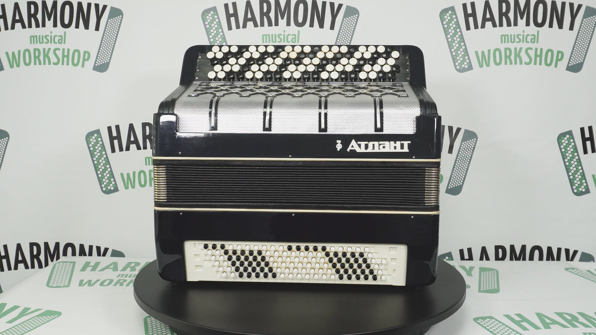 Concert Bayan Atlant 5 Rows Chromatic Button Accordion 120 Bass B System, New straps, Rich and Powerful sound! 2772